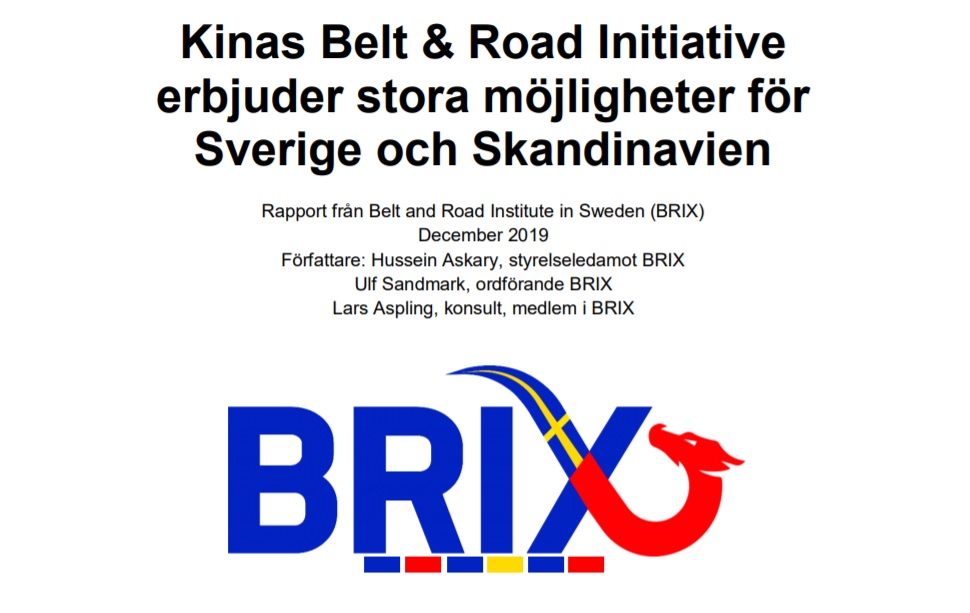 BRIX producerar förast svenska Belt and ROad Initiative rapport